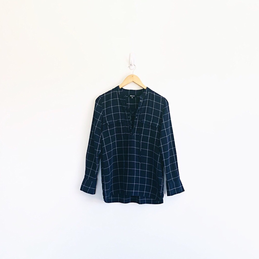 Madewell Monroe Silk Lace-Up Shirt - Picture 2 of 7